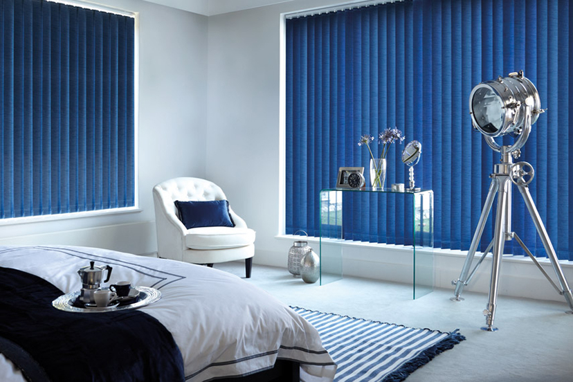 Blue window blinds