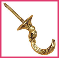 Brass curtain hooks