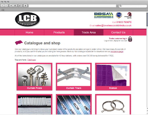Online catalogue and shop