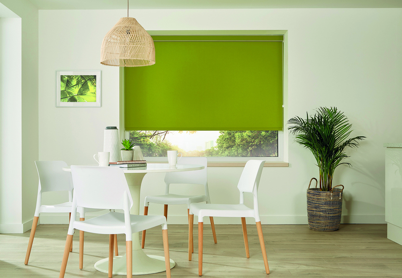 modern green roller blind