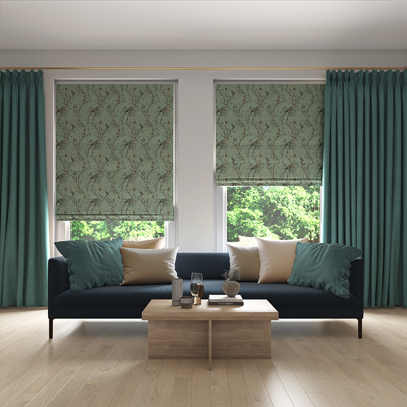 Roman blinds and curtains