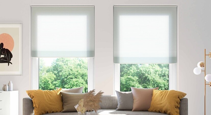 pleated blinds in living room