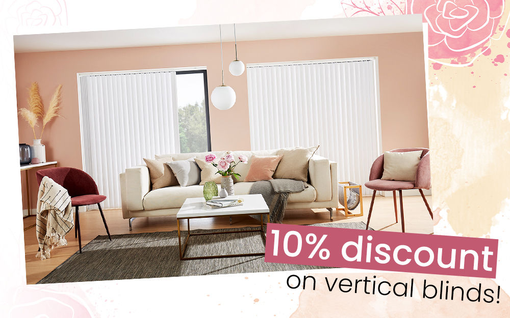 ten percent discount on vertical blinds