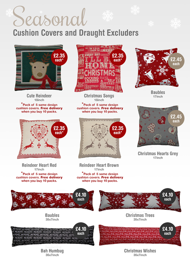 Seasonal cushion covers and draught excluders