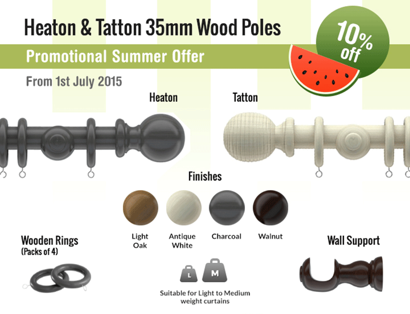 Heaton and Tatton 35mm Wood Poles