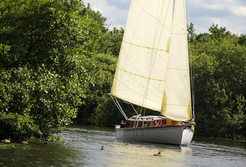 Sailing boat on the Norfolk Broads