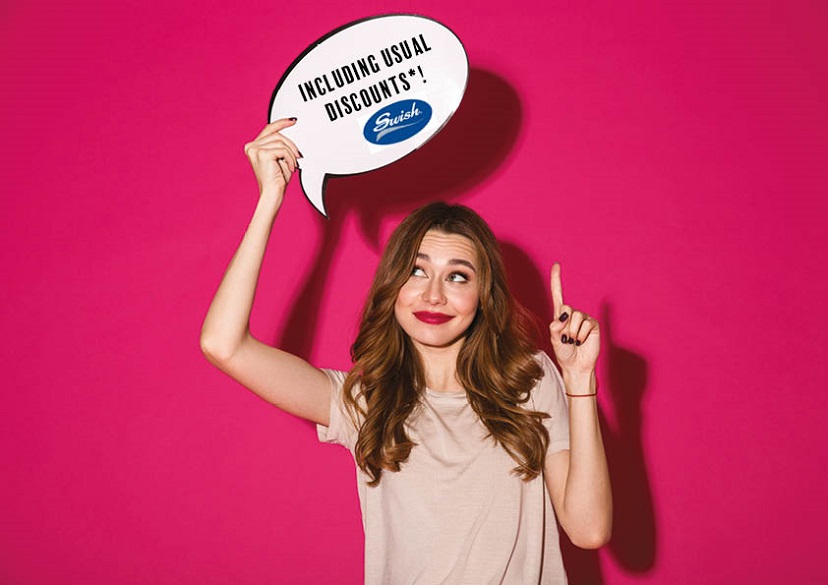 Sale lady speech bubble