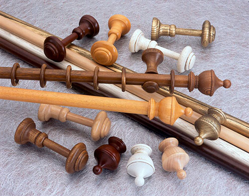 Wooden curtain poles