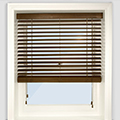 Premier walnut wood slat blind.